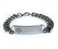 D- Style ID Bracelet with wide chain and clear emblem.