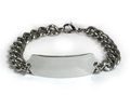 Premium Classic Stainless Steel ID Bracelet with wide chain.