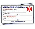 5 (five) Medical ID wallet cards (see quantity discount).