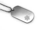 Premium Medical ID Dog Tag with clear emblem (6 lines engraved).