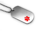 Medical ID Dog Tags and Necklace