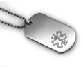 Premium Medical ID Dog Tag with Engraved emblem (6 lines).
