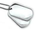 Double Stainless Steel ID Dog Tag with 24 lines of engraving.