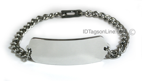 Premium Classic Stainless Steel ID Bracelet (5 lines). - Click Image to Close