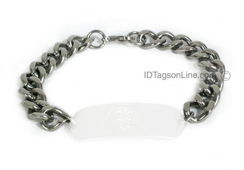 Wide Stainless Steel Bracelet chain (.4" or 10 mm wide). - Click Image to Close