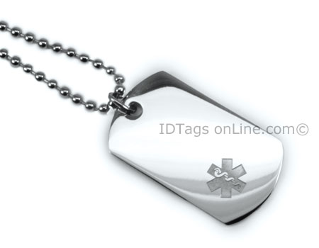 Premium Medical Mini Dog Tag with clear medical Emblem. - Click Image to Close