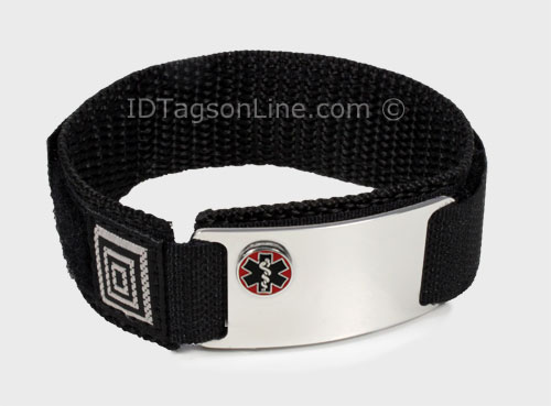 Stainless Steel Sport ID Bracelet with raised Medical Emblem - Click Image to Close