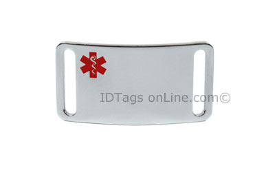 Sport ID Tag with red Medical Emblem (12 lines of engraving). - Click Image to Close
