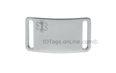 Sport ID Tag with engraved Medical Emblem (12 lines of text). - Click Image to Close