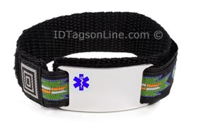 Double sided Stainless Steel Sport ID Bracelet, colored Emblem