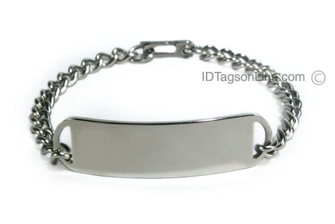 D- Style Travel Personalized Stainless Steel ID Bracelet. - Click Image to Close