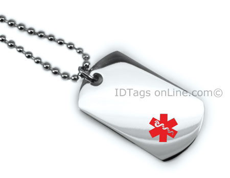 Premium Medical Mini Dog Tag with red medical Emblem. - Click Image to Close